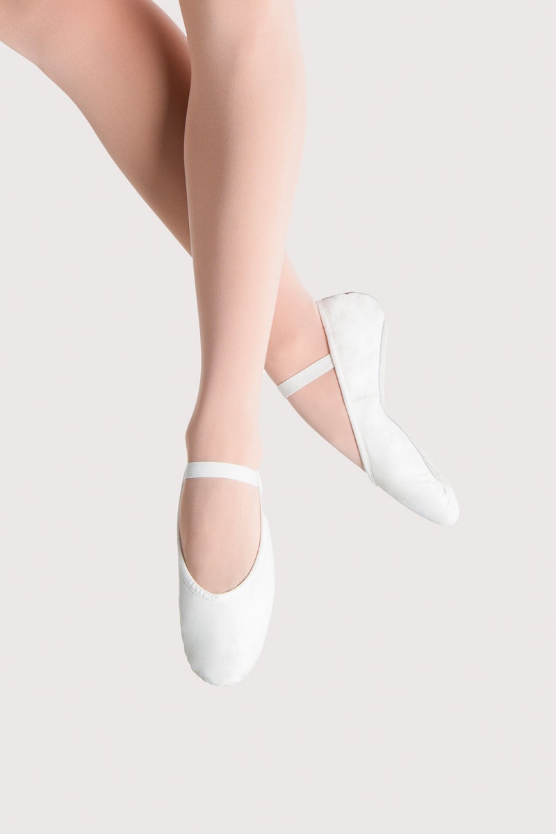 Women\'s Bloch Prolite Leather Ballet Flats White | UUSTG19034