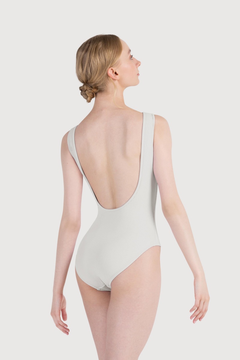 Women\'s Bloch Reyna Boat Neck Rib Leotards Ivory | USIIZ27653