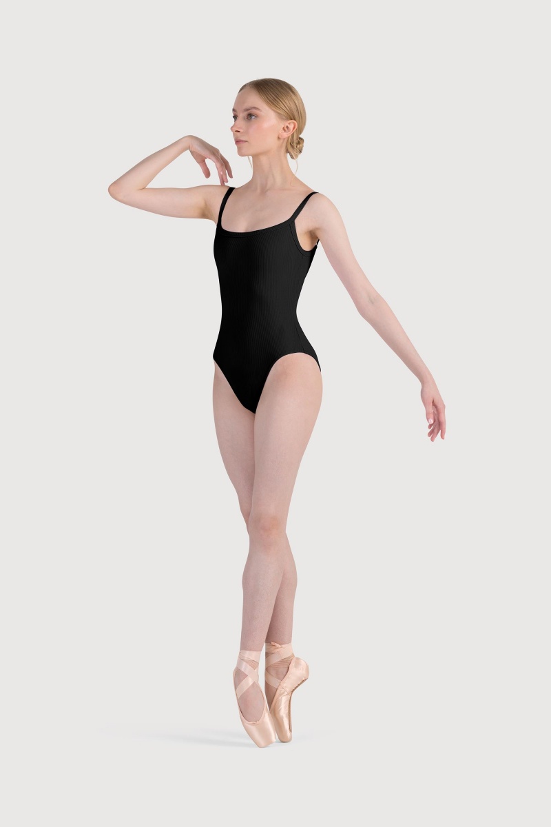 Women's Bloch Rubee Scoop Rib Cami Leotards Black | PUSER48753