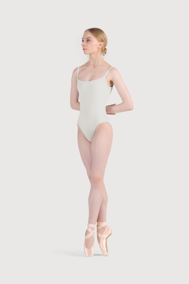 Women's Bloch Rubee Scoop Rib Cami Leotards Ivory | UUSND37076