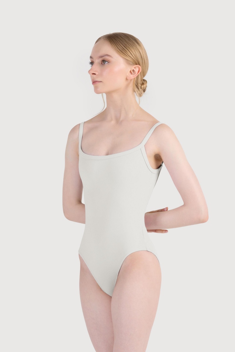 Women\'s Bloch Rubee Scoop Rib Cami Leotards Ivory | UUSND37076