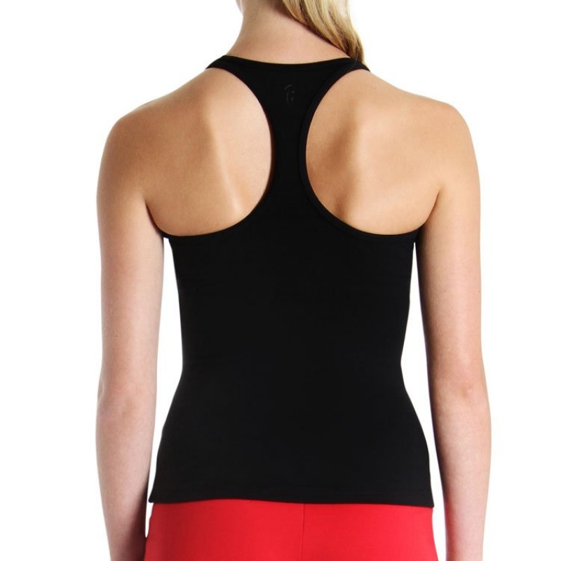 Women's Bloch T Back Singlet Tops Black | USICD99934