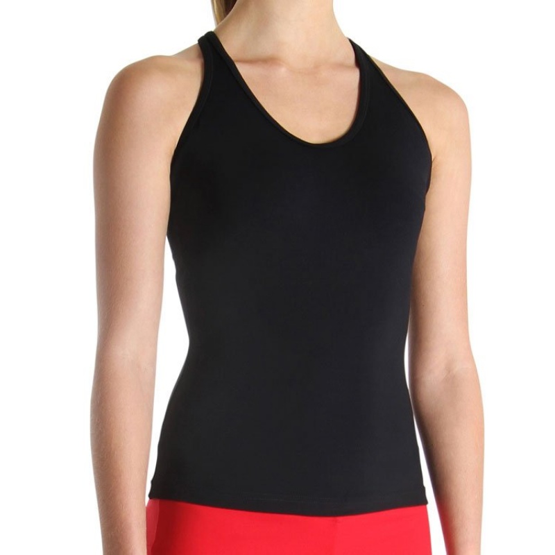 Women's Bloch T Back Singlet Tops Black | USICD99934