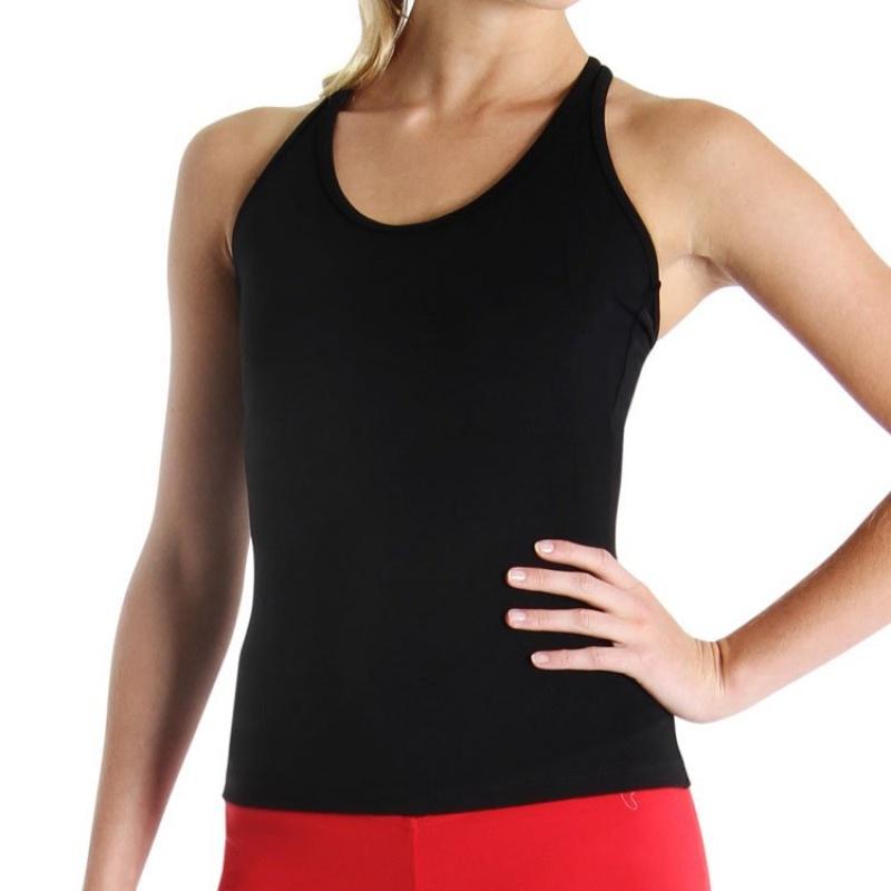 Women\'s Bloch T Back Singlet Tops Black | USICD99934