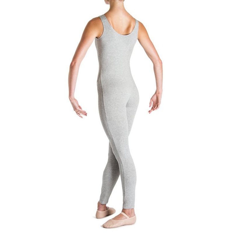 Women's Bloch Utano Scoop Neck Unitards Grey Marle | QUSWA22266