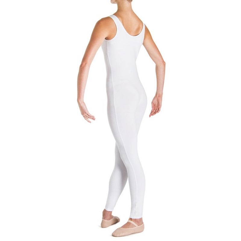 Women's Bloch Utano Scoop Neck Unitards White | EUSVG93141