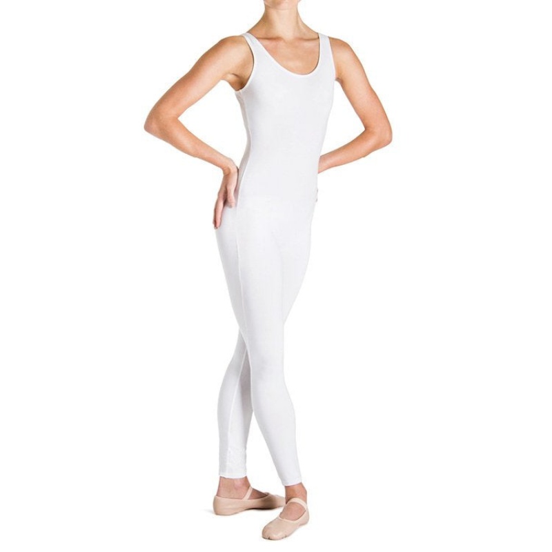 Women\'s Bloch Utano Scoop Neck Unitards White | EUSVG93141