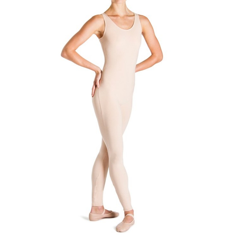 Women\'s Bloch Utano Scoop Neck Unitards Wheat | PUSER25336