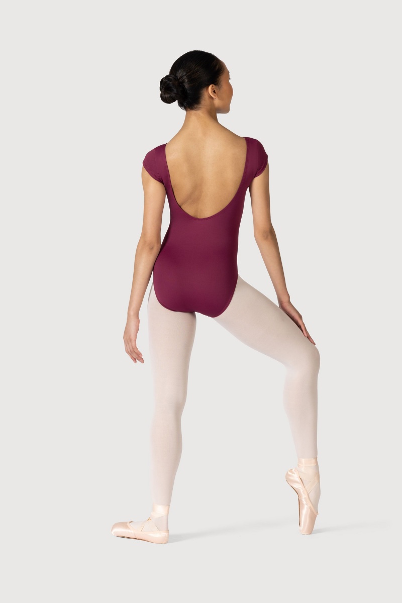 Women's Bloch Varda Repertoire Cap Sleeve Leotards Burgundy | USJZR47118